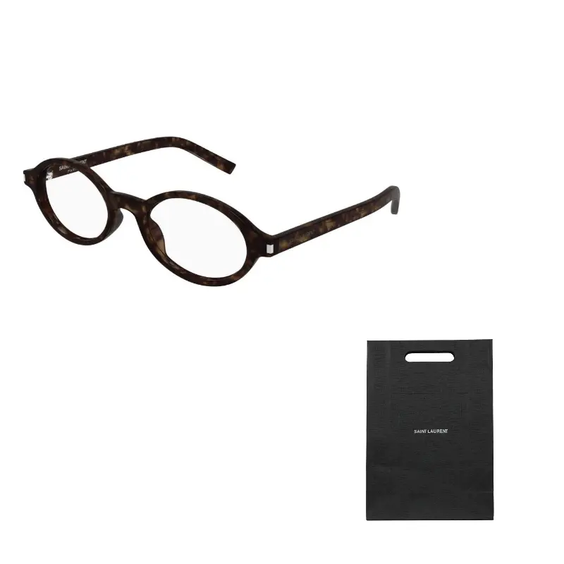 

SAINT LAURENT Круглая оправа для очков женская черная, Black