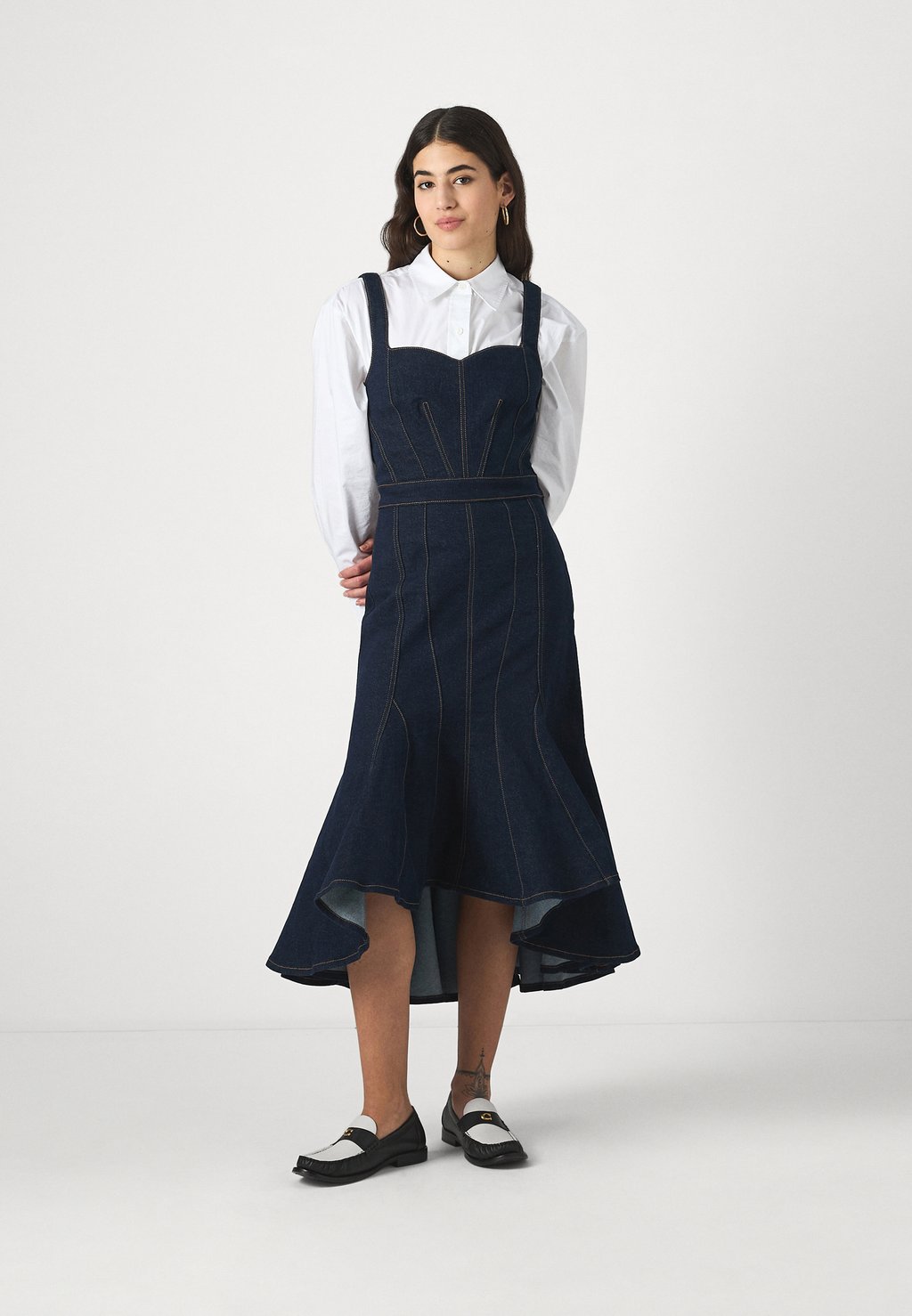 

Платье из денима SWEATHEART DRESS CASH 7 for all mankind, синий