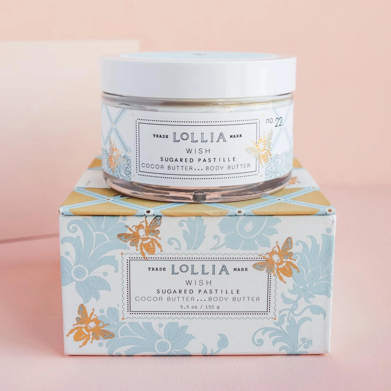 Крем для тела LOLLIA Wish, 150 г - аромат сахарных пастилок - масло ши и какао, лосьон для тела для женщин, увлажняющий и разглаживающий крем для тела., blue — фото 2