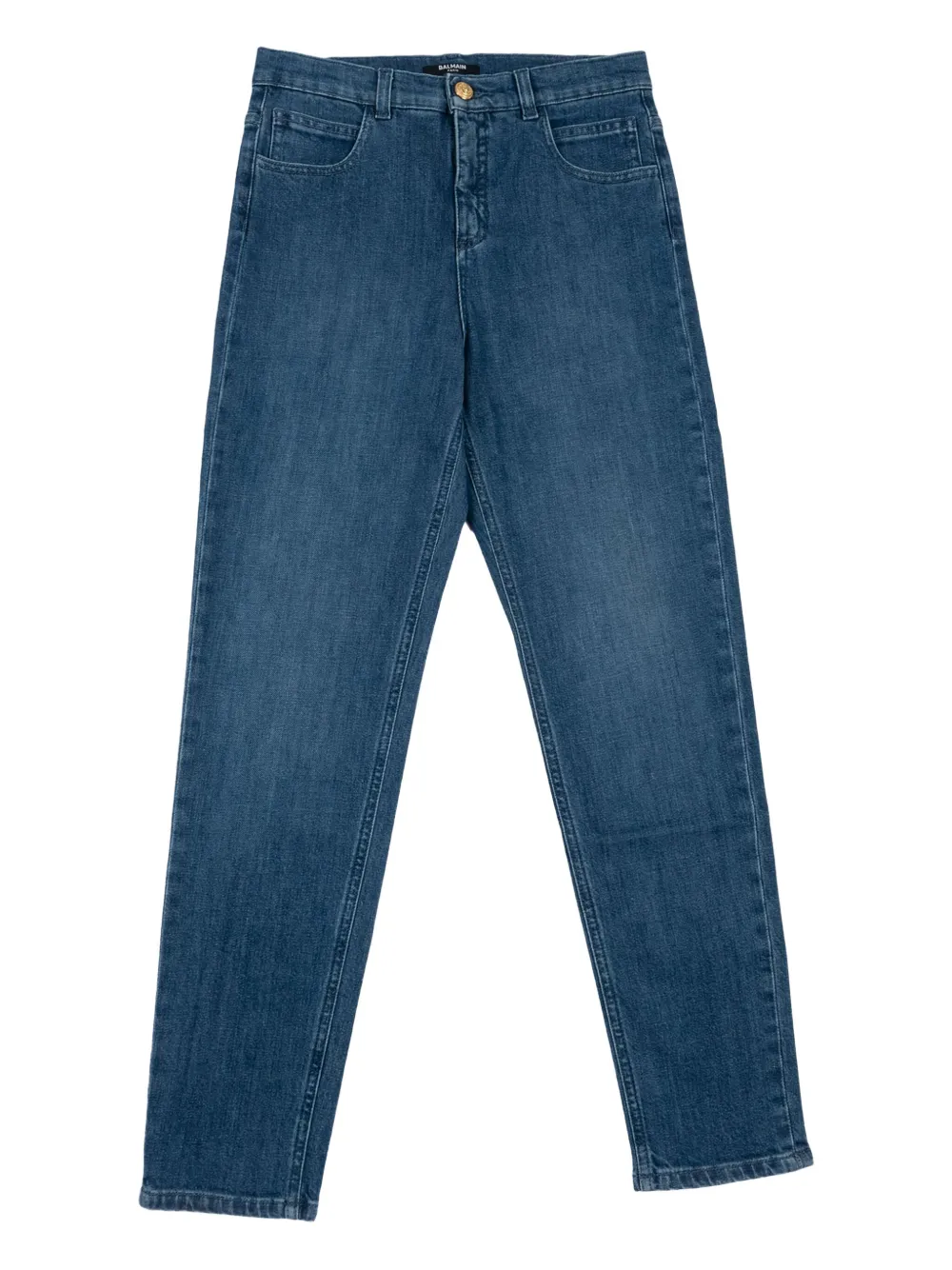 

Джинсы с вышитым логотипом Balmain Kids, синий