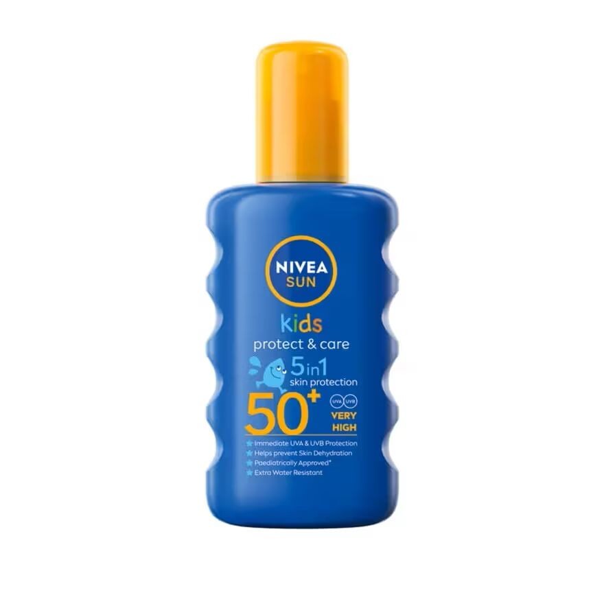 

Nivea Sun Kids Protect Care Спрей 5в1 SPF50+ 200 мл. เปรย์ กันแดดเด็ก, Blue