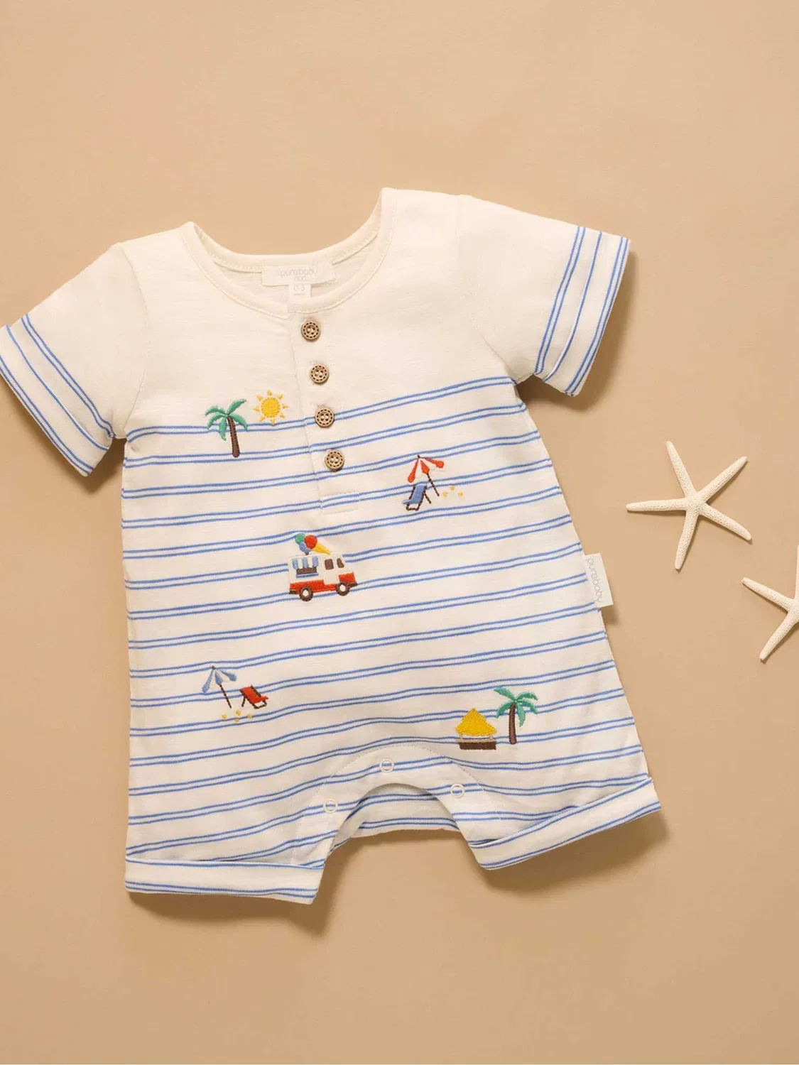 Комбинезон Resort Growsuit Purebaby, синий