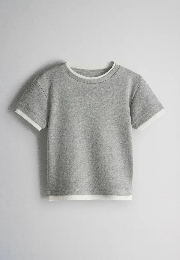 Комплект из 3 футболок Jersey, basic t-shirt, The Set, grey marl, ecru, pink, розовый/серый — фото 2