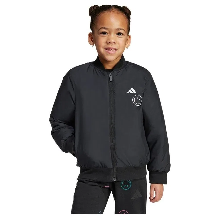 Детская куртка с принтом Smiley LK SMI JACKET JL8839 adidas, Черный — фото 2