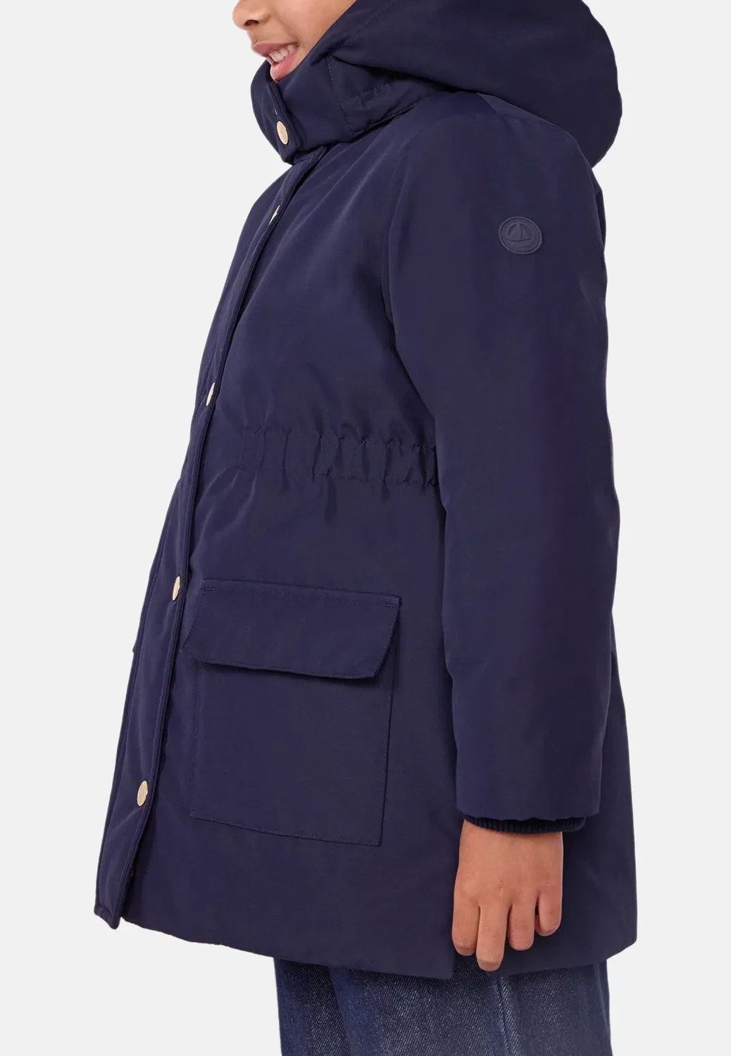 Детская однотонная парка средней длины - парка Petit Bateau, Smoking — фото 2