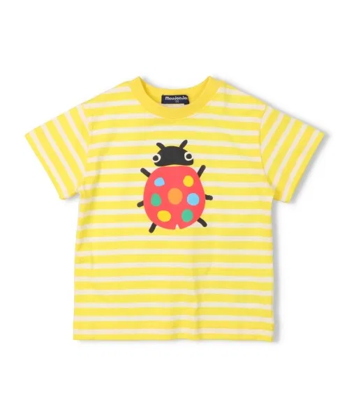 Детская футболка с принтом Ladybug and Stag Beetle, модель moujonjon, Yellow