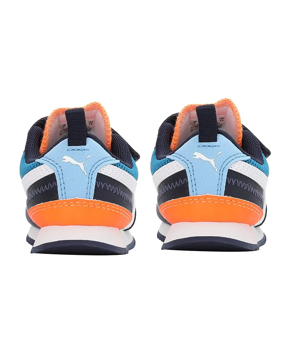 Детские кроссовки для мальчиков с низким профилем PUMA R78 V Inf, Mykonos Blue PUMA White Peacoat — фото 4
