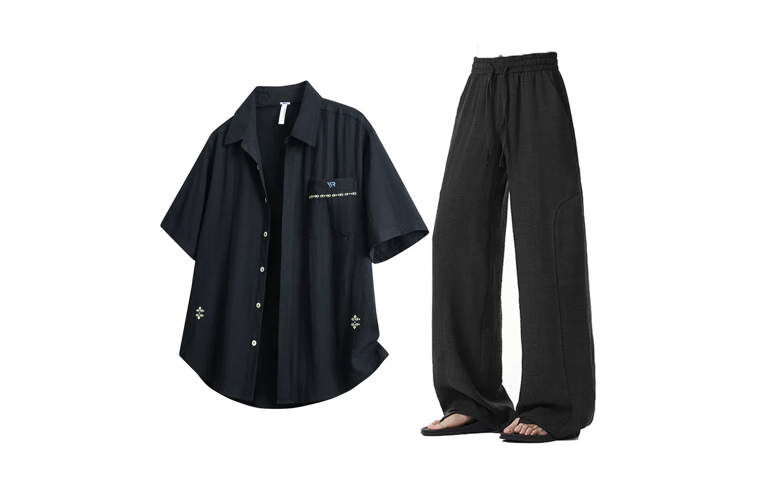 Детский комплект из рубашки и шорт с принтом Shirt Matching Sets Unisex Lapel Thin WARRIOR — фото 3