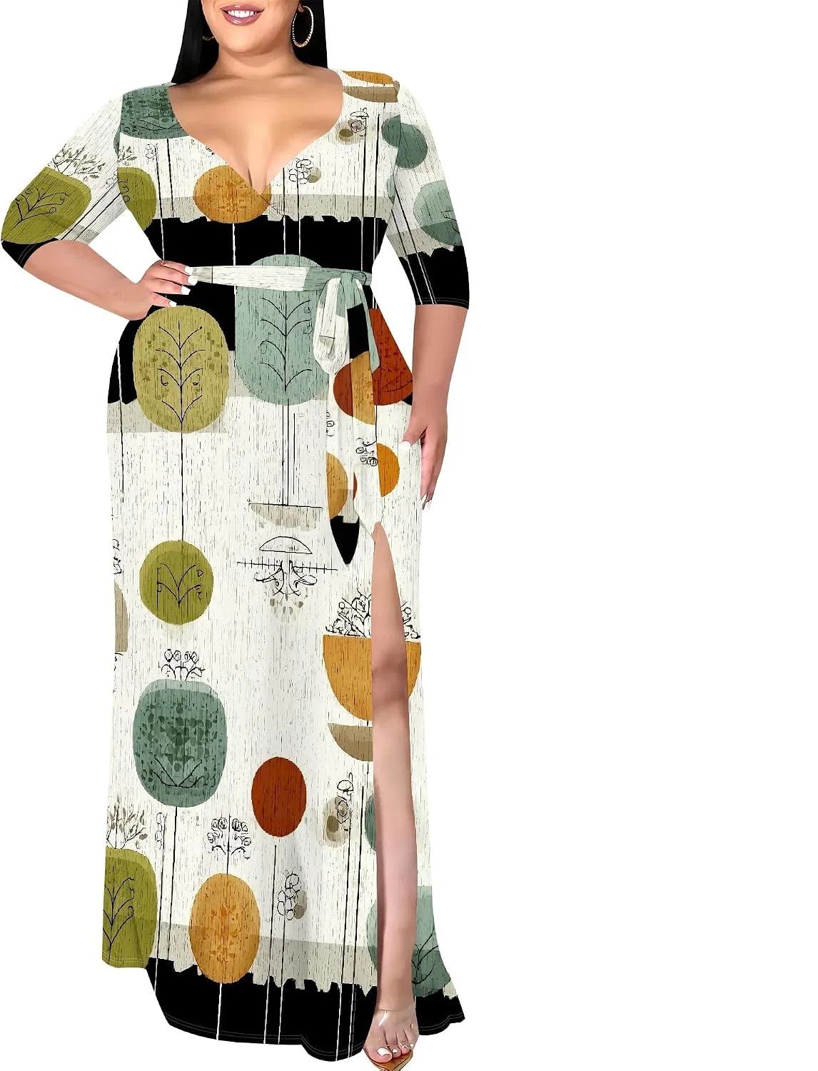 Женское коктейльное платье с принтом Bodycon Maxi, Multicoloured