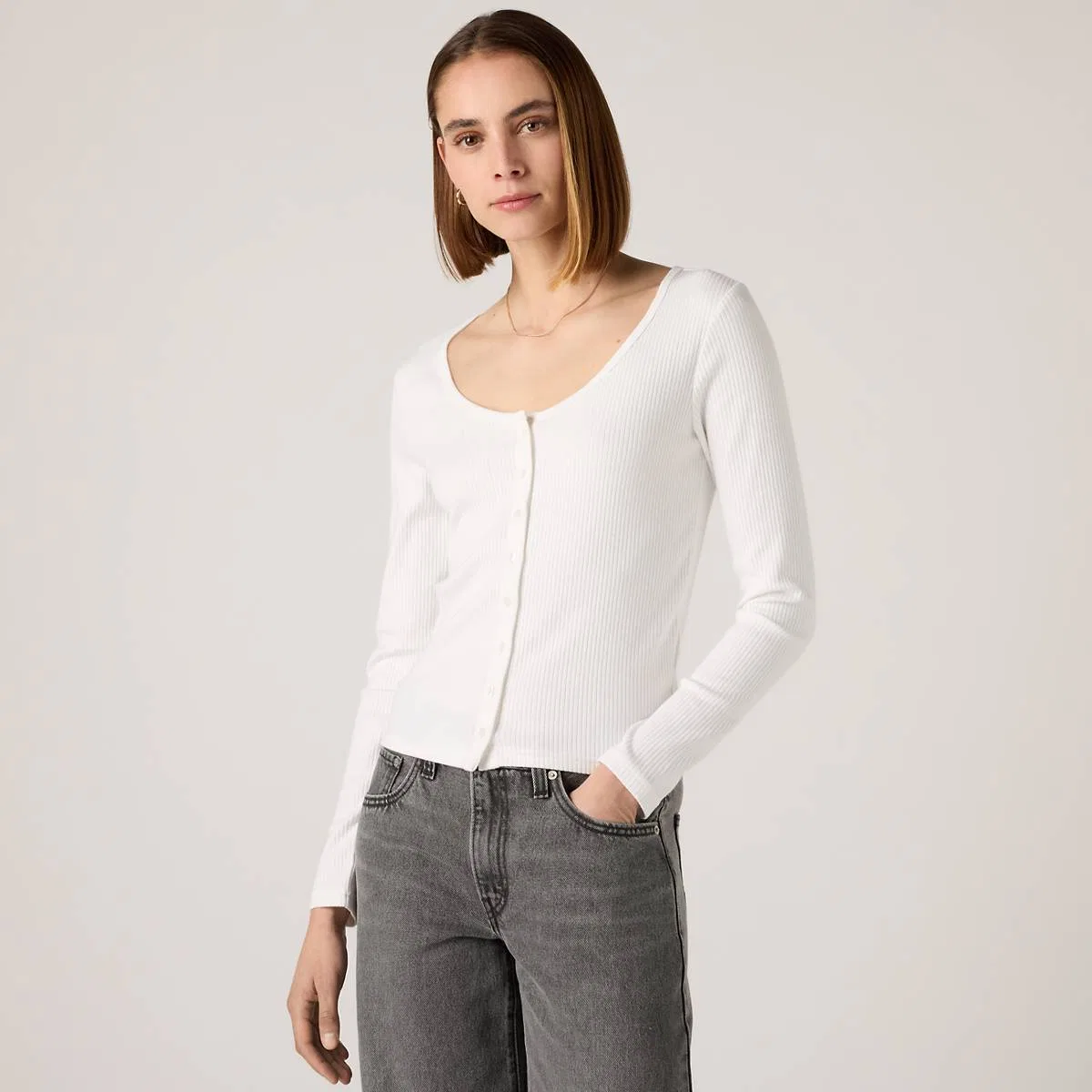 Рубашка с длинными рукавами на пуговицах от Austen Levi's, Bright White - White