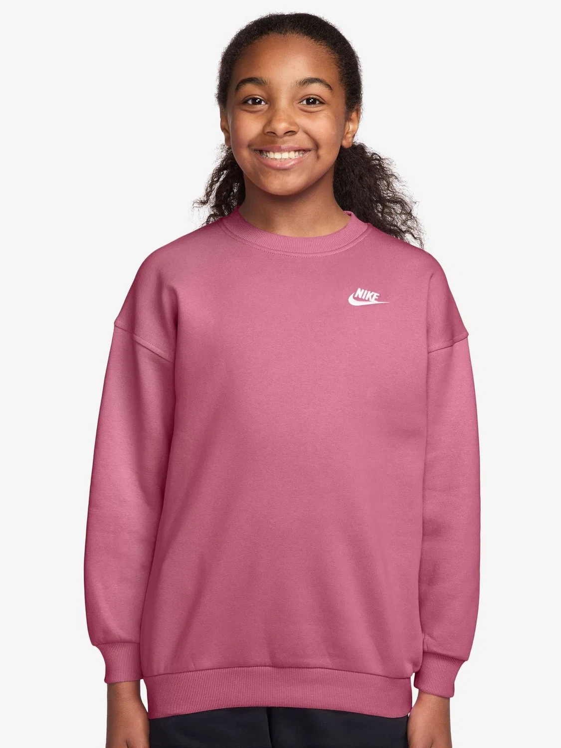 Свитшот оверсайз Club Fleece Nike, Peony Pink