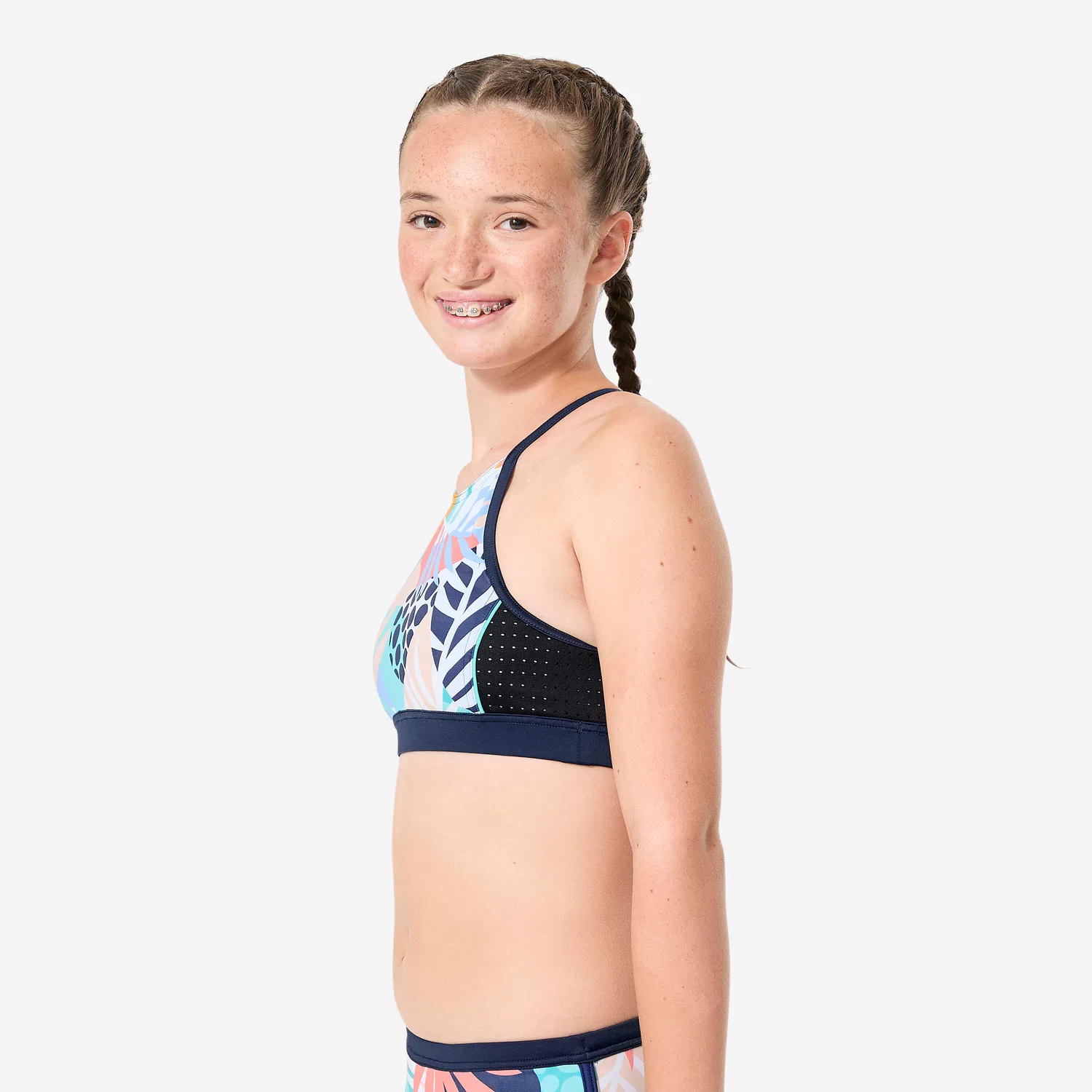 Детское бикини-бюстье для серфинга Madchen 900 Baha Palmy Decathlon, Blau — фото 3