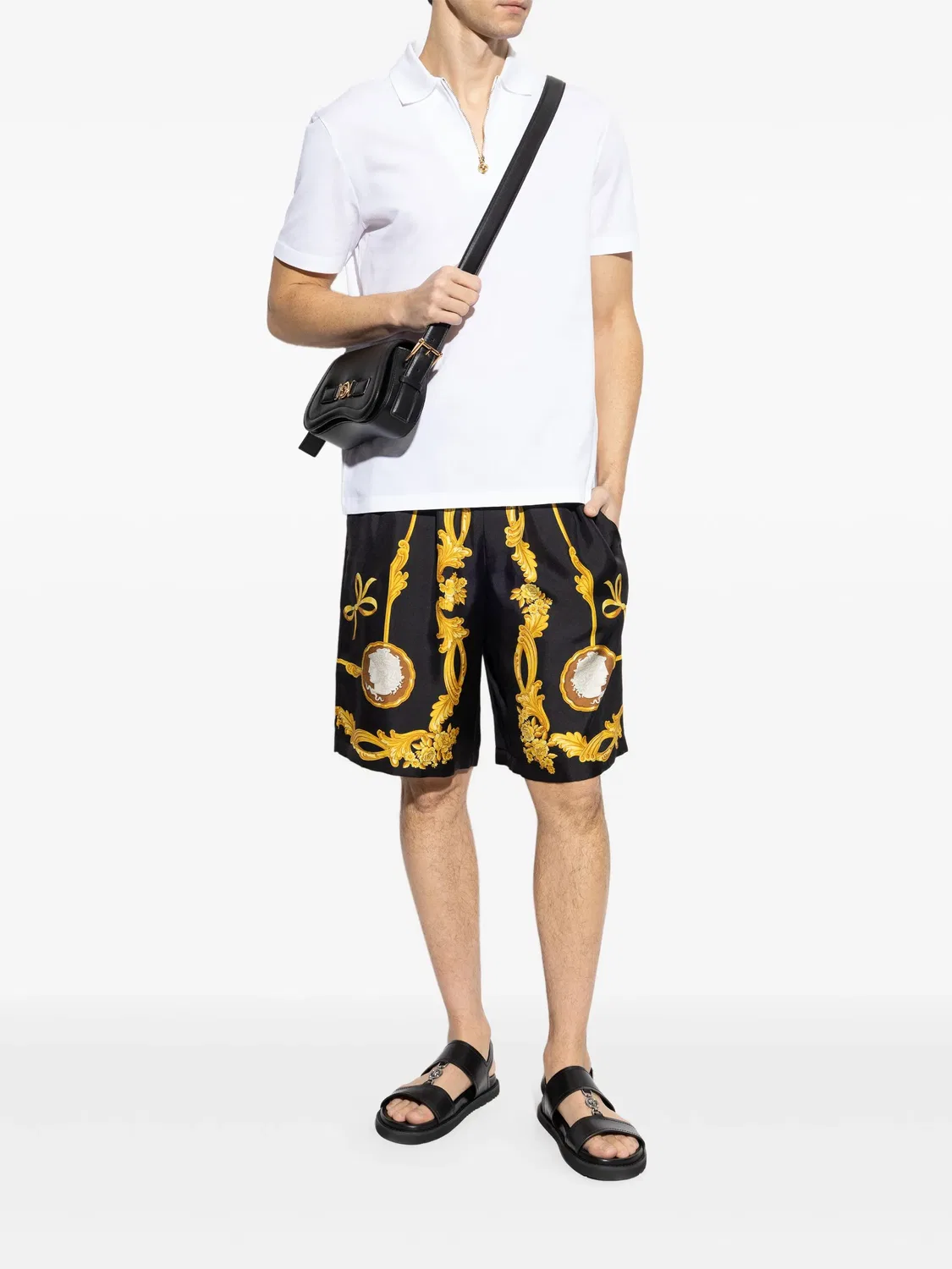 Поло из хлопка от Versace, белый — фото 4