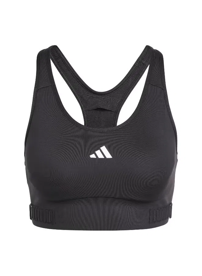 Бюстгальтер для тренировок со средней поддержкой Techfit Adidas, черный