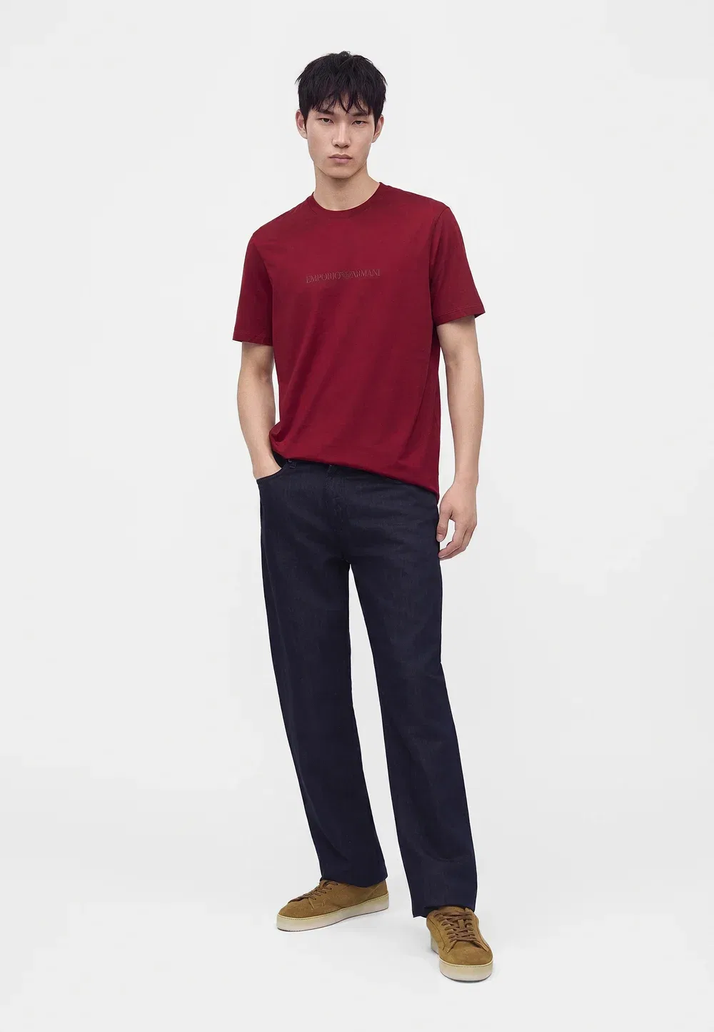 Брюки с карманами - джинсы прямого кроя Emporio Armani, Blue Denim — фото 2