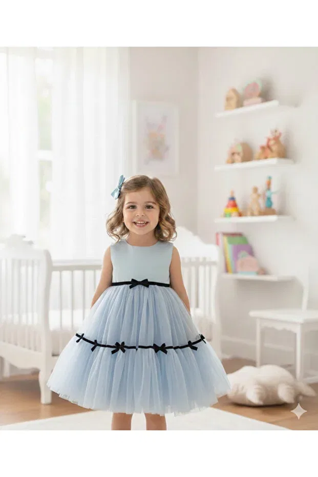 Детское платье для девочек хлопковое Asel Kids, Powder — фото 2