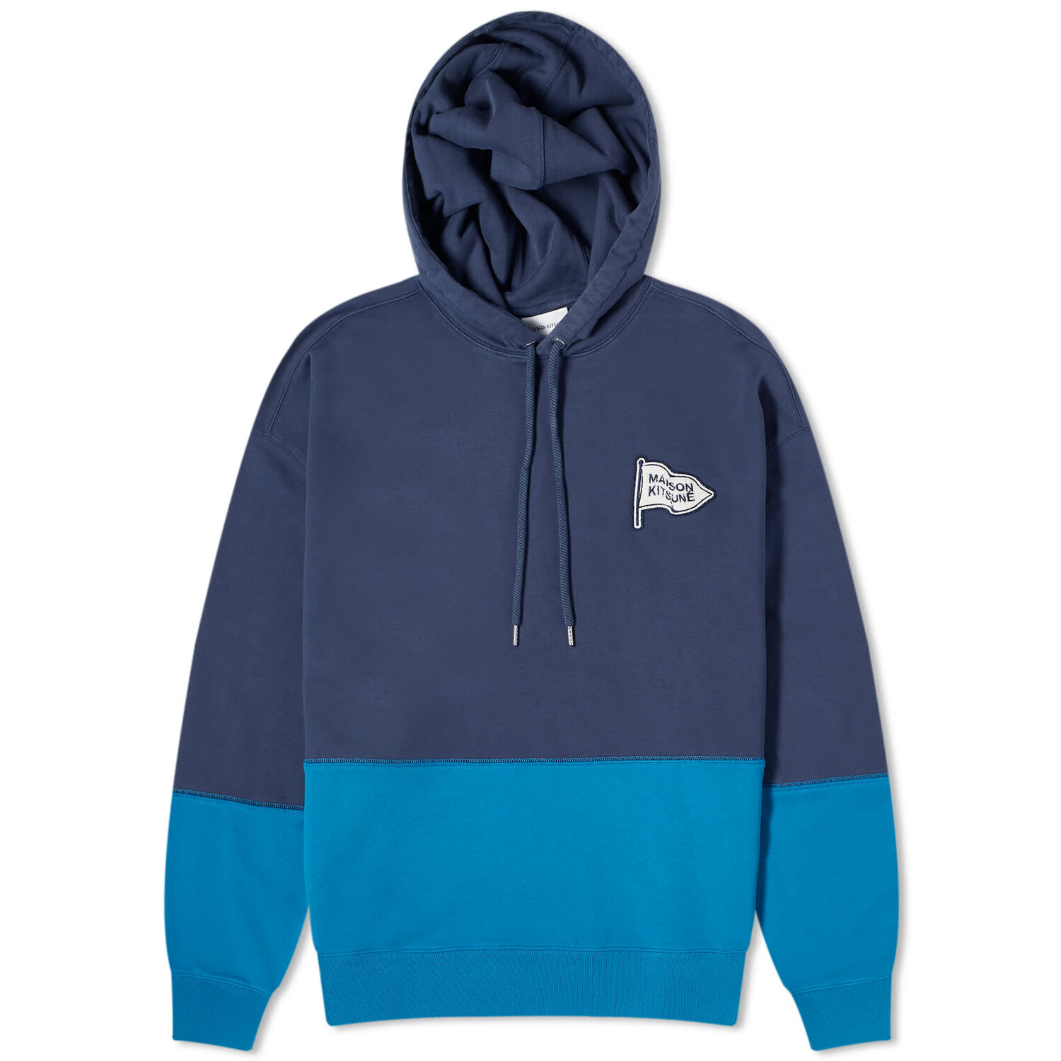 

Худи Maison Kitsune Color Block Oversize, цвет Ink Blue/Sapphire