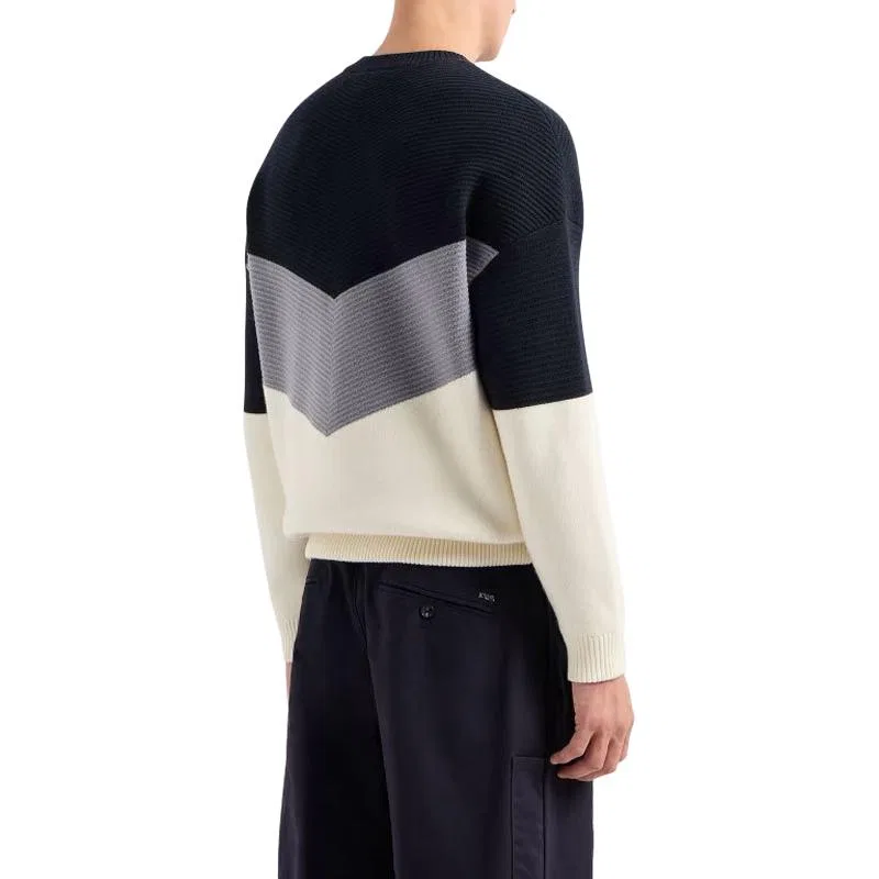 Мужской джемпер с диагональными полосами EMPORIO ARMANI, Multicolor — фото 4