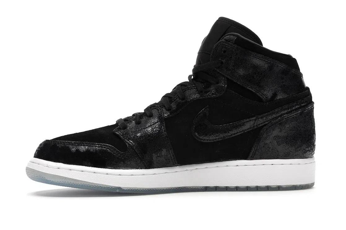 Детские кроссовки высокие с брендом Jordan 1 Retro High, Black/Black-White-Gym Red — фото 3