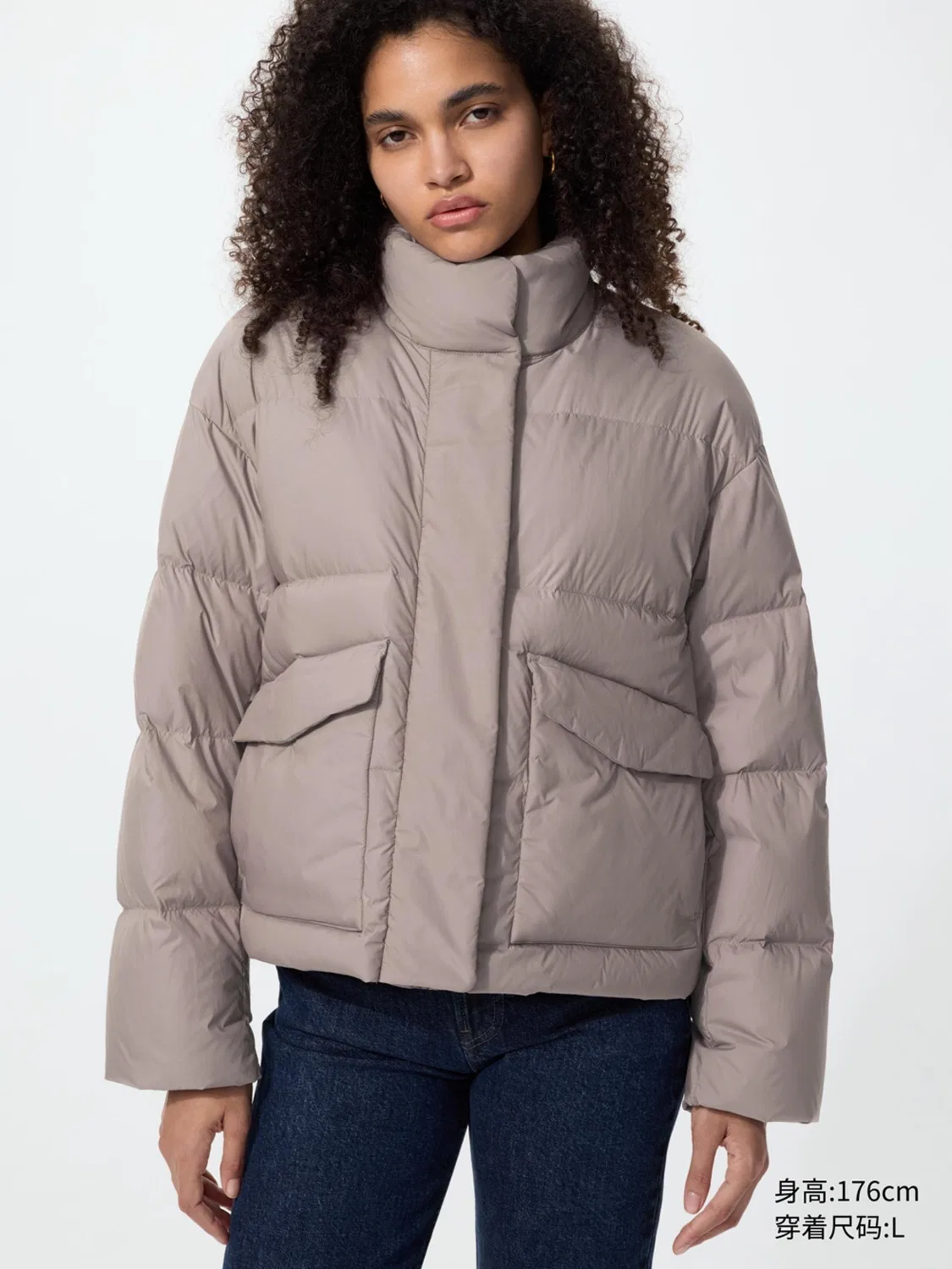 Куртка-пуховик женская мягкая ткань Uniqlo, розовый — фото 3