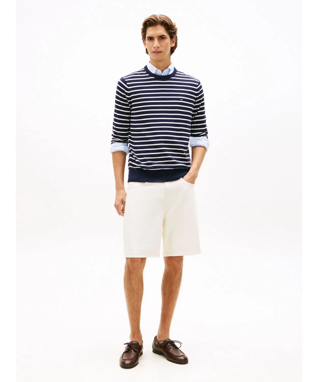 Мужской хлопковый свитер с длинным рукавомTOMMY HILFIGER, Navy — фото 3