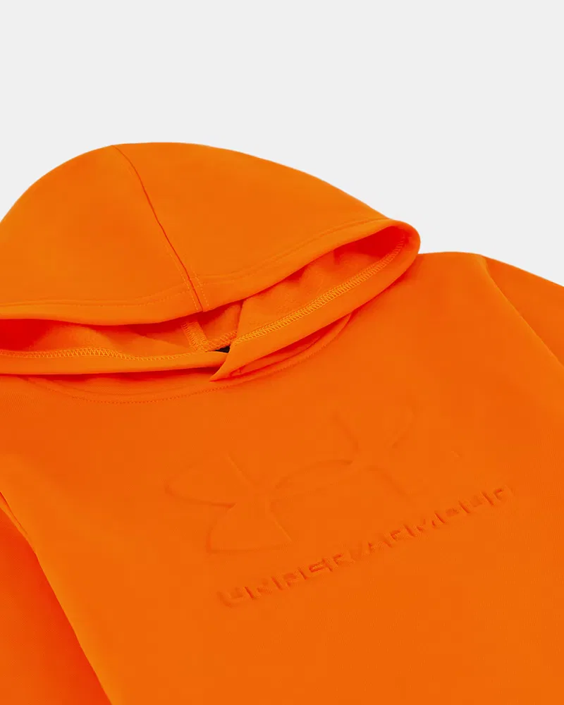Худи для мальчиков из пике-флиса с выпрессованным логотипом UA Logo Emboss UnderArmour, Outrageous Orange — фото 2
