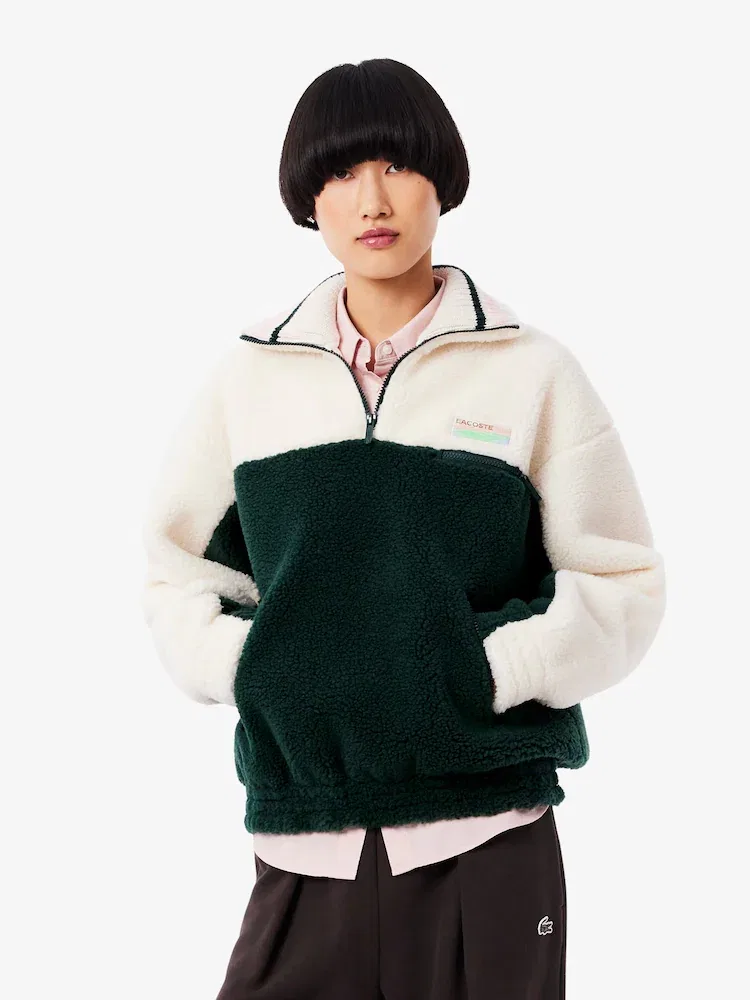 Худи женское LACOSTE SF5266-55N Polar Fleece, с молнией, темно-синий