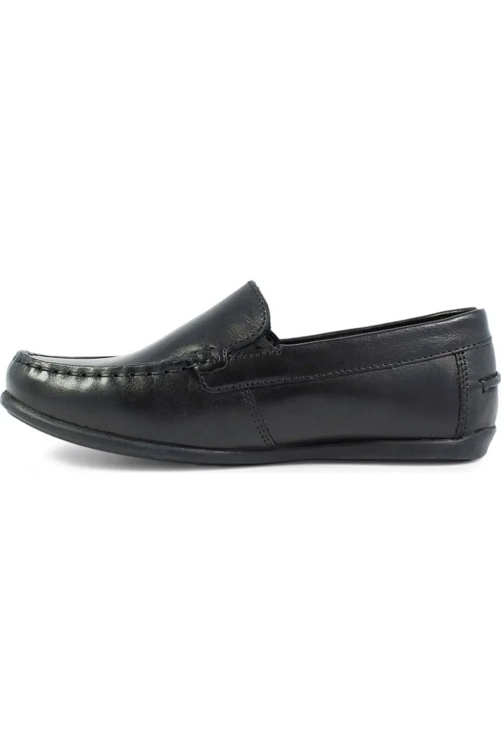Детские туфли лоферы на плоской подошве Jasper Jr Florsheim, Black Leather — фото 2