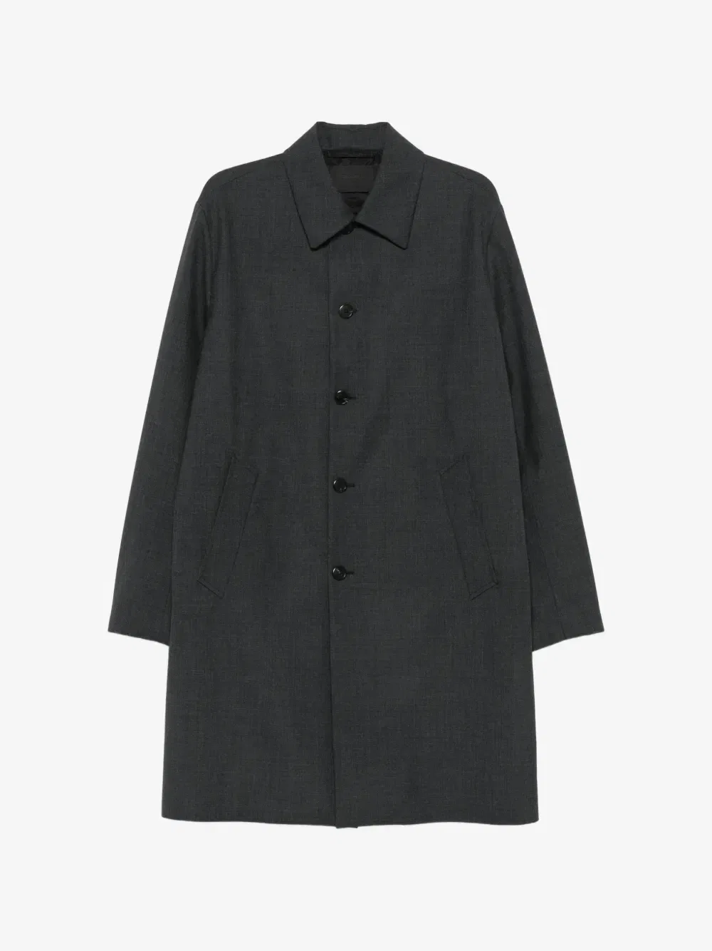 Пальто с логотипом Prada, серый