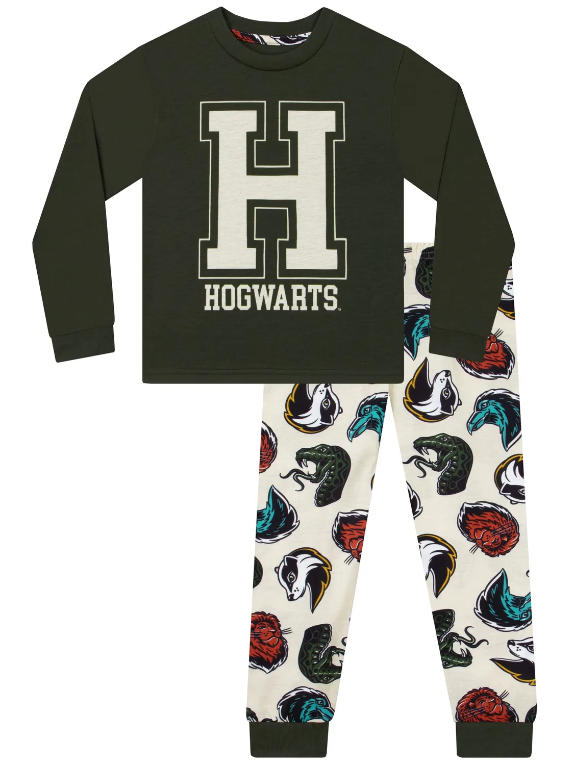 Пижама длинным рукавом Harry Potter Hogwarts Character, зеленый