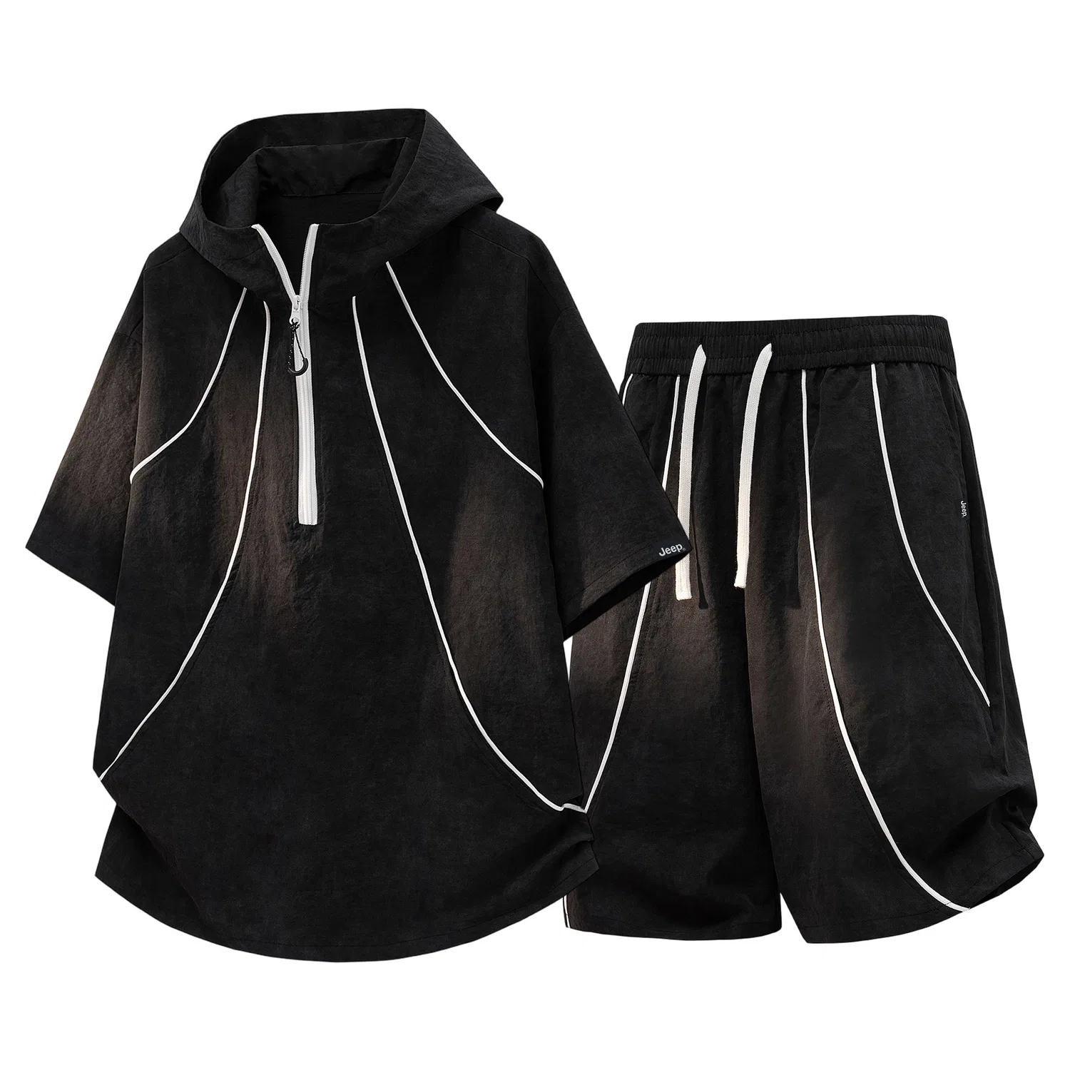 Детский комплект из худи и брюк с принтом Jeep Leisure Collection Casual Sportswear, Black