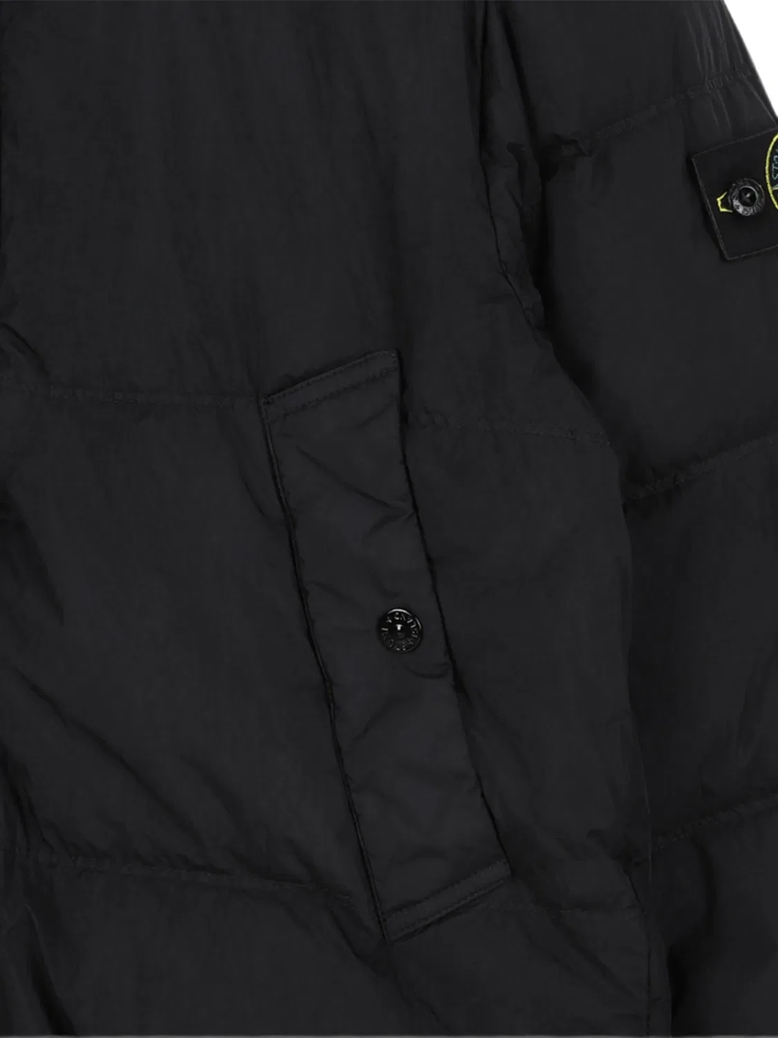 Пуховик с нашивкой-логотипом Stone Island Junior, черный — фото 3