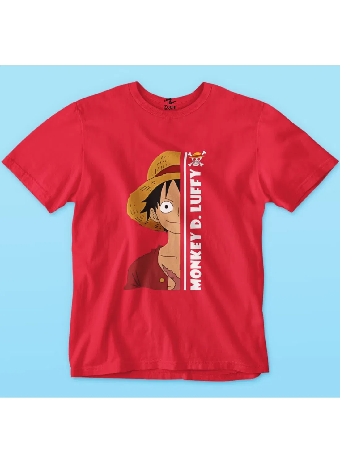 Футболка с принтом D. luffy onepiece Zoom, красный