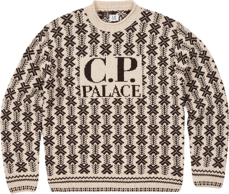 

Джемпер Palace x C.P. Company Lambswool Knit 'Stone', загар, Серый, Джемпер Palace x C.P. Company Lambswool Knit 'Stone', загар