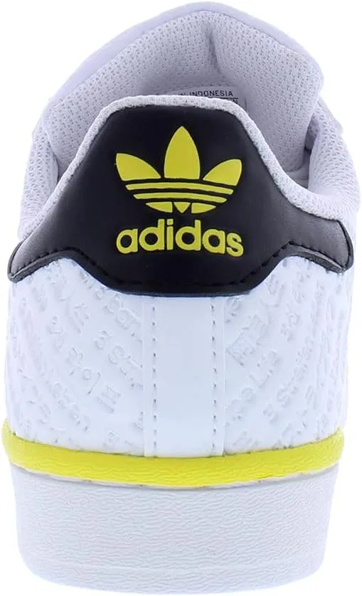 Детские кроссовки для мальчиков adidas, White/Black/Sunny Yellow/Clean White — фото 4