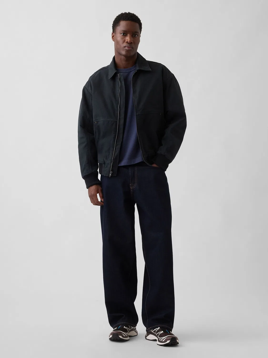 Футболка боксового кроя Gap Heavyweight Boxy, темно-синий — фото 3