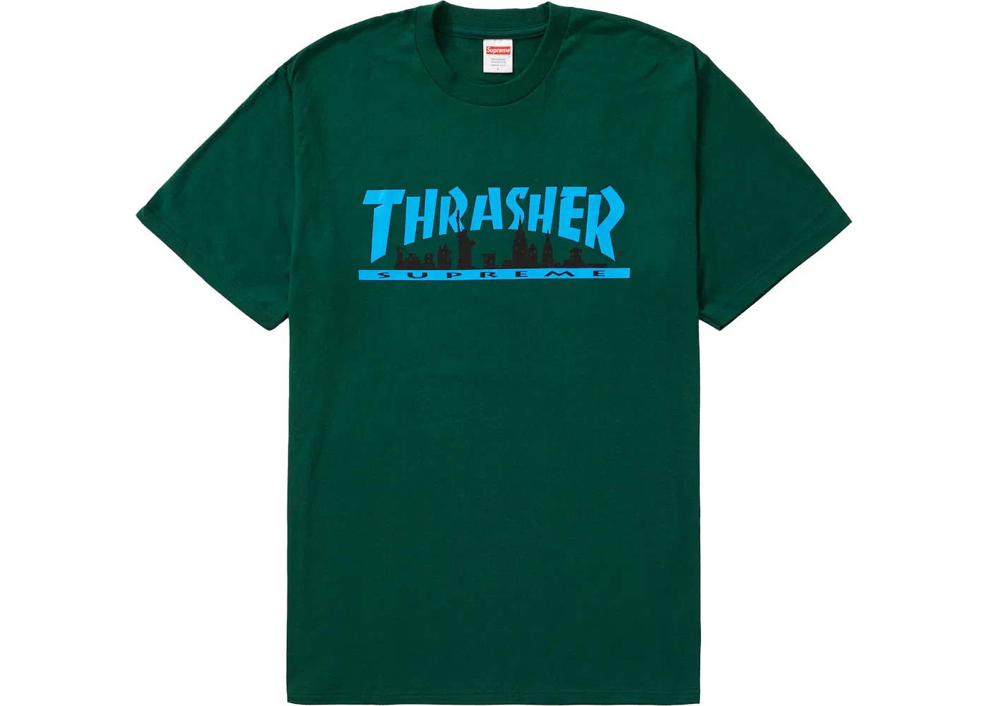 Мужская футболка с принтом Thrasher Skyline Supreme, Dark Green