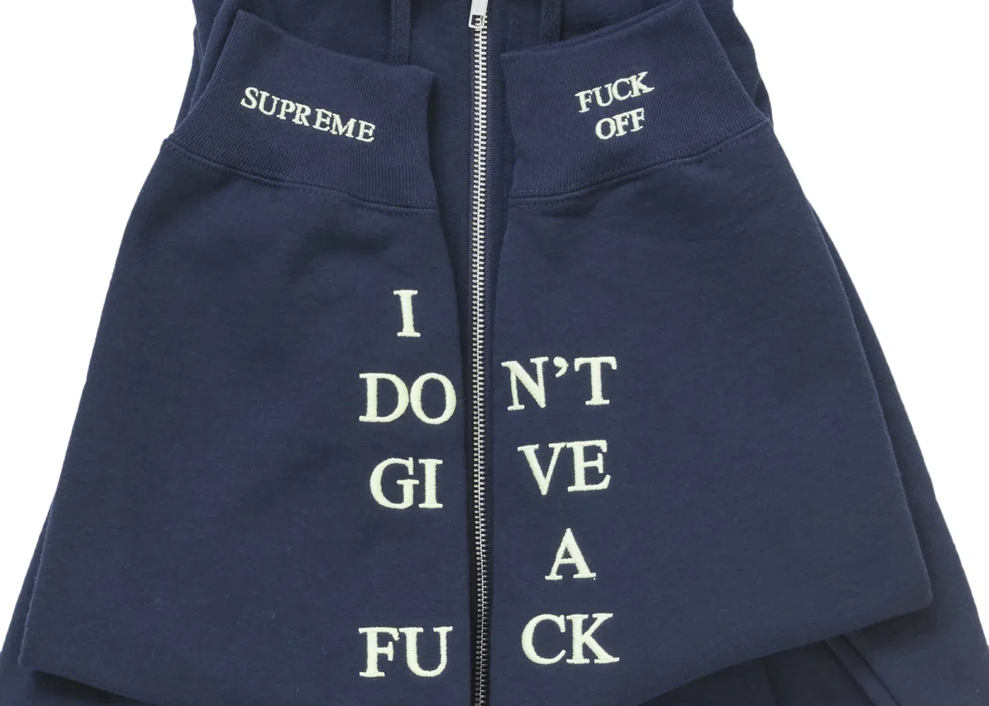 Мужская худи на молнии IDGAF Supreme, Navy — фото 3