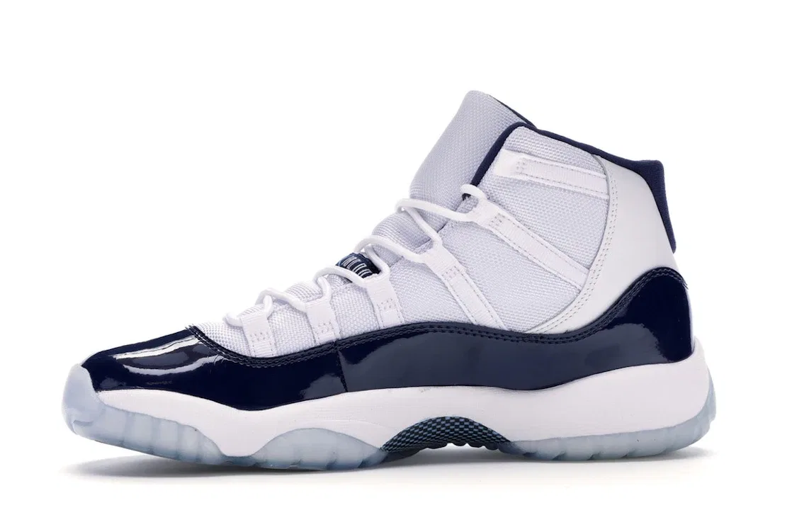 Детские кроссовки Lifestyle с принтом Jordan 11 Retro UNC Win Like 82 Jordan, White/University Blue-Midnight Navy — фото 3