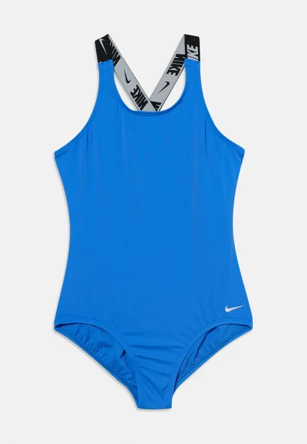 Купальник с крестообразной спинкой и логотипом Nike Swim, синий кристалл