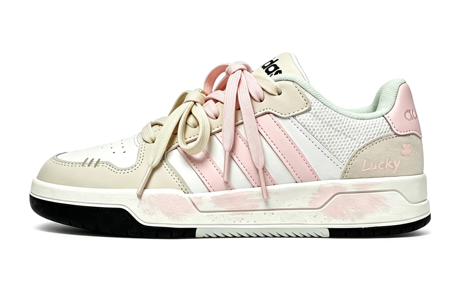 Детские скейтборд-кроссовки с низким верхом Entrap Adidas Neo, Pink White — фото 3