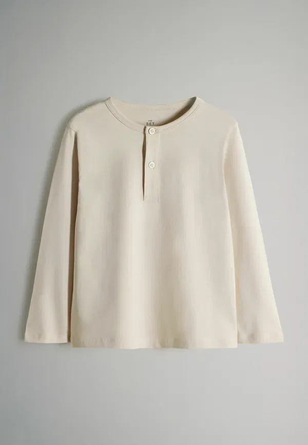 Комплект из 4 футболок с длинным рукавом Regular Fit Henley, The Set, navy, taupe, powder blue, stone, темно-синий/светло-голубой/коричневый — фото 3