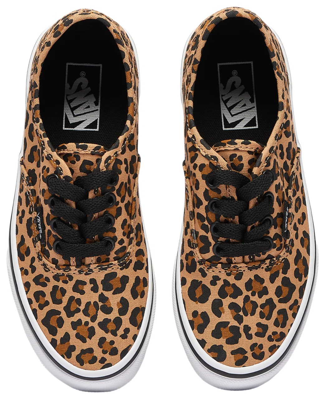 Детские кеды для девочек на шнуровке Vans Authentic, Tan/Black — фото 4