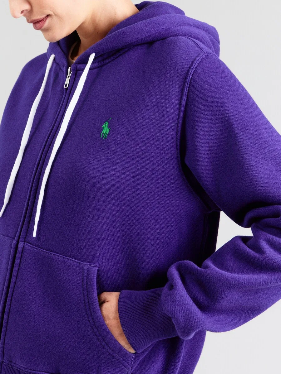 Худи на молнии Polo Ralph Lauren темно-фиолетового цвета — фото 3
