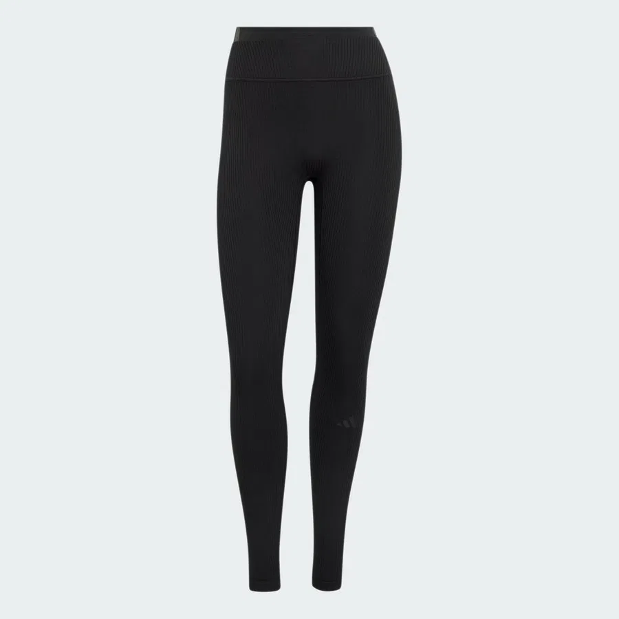 Женские леггинсы с высокой посадкой All Me Rib adidas, Черный — фото 4