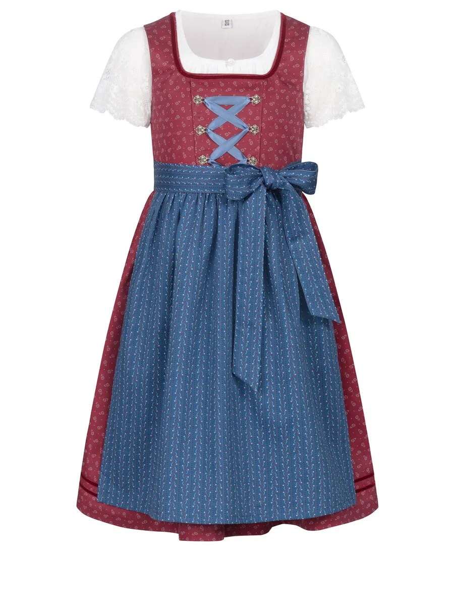 Платье Trachtenhof Nubler 'Kinderdirndl 3-teilig Gesr', бордо