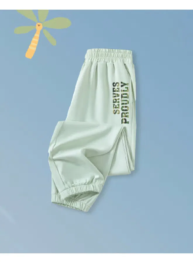 Jeanswest Штаны с принтом букв для мальчиков, светлый зеленый
