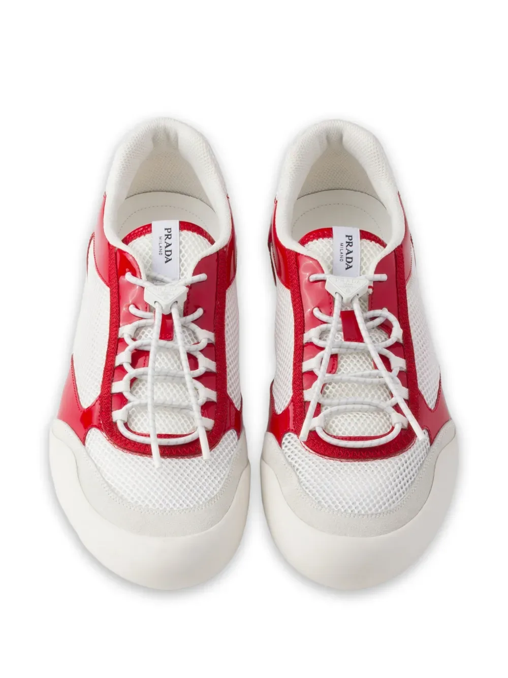 Кроссовки Speedrock из лакированной кожи и сетчатой ткани Prada, белый — фото 3