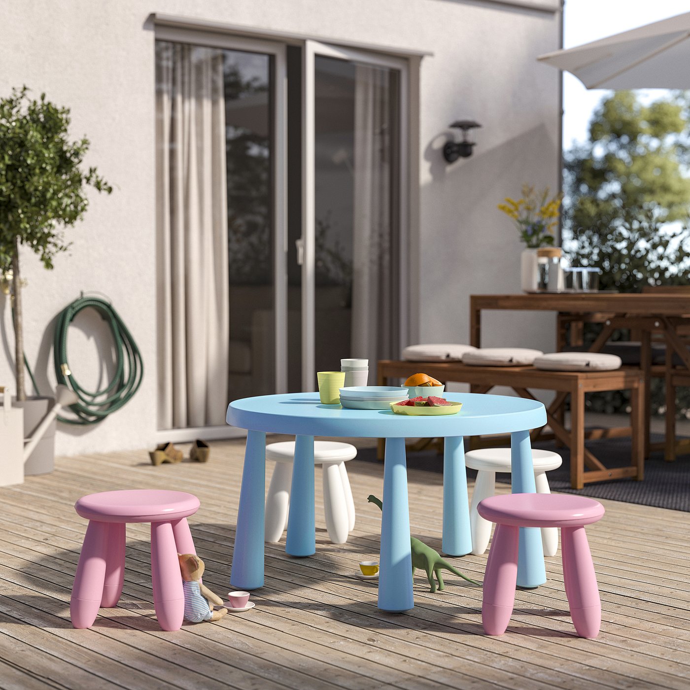 Детское кресло, для использования в помещении/на улице/розовое IKEA Mammut — фото 4