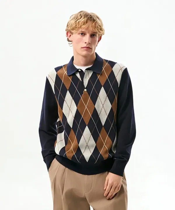 Свитер регби с ромбовидным узором, Tommy Hilfiger